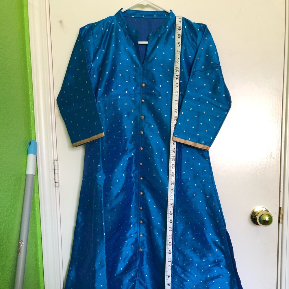 Blue silk Men's Kurta